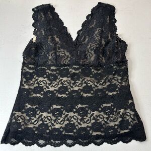 Black Lace Dress Shirt Ladies 4/6 S